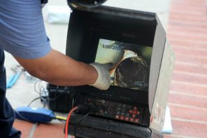 camera inspection in a sewer pipe