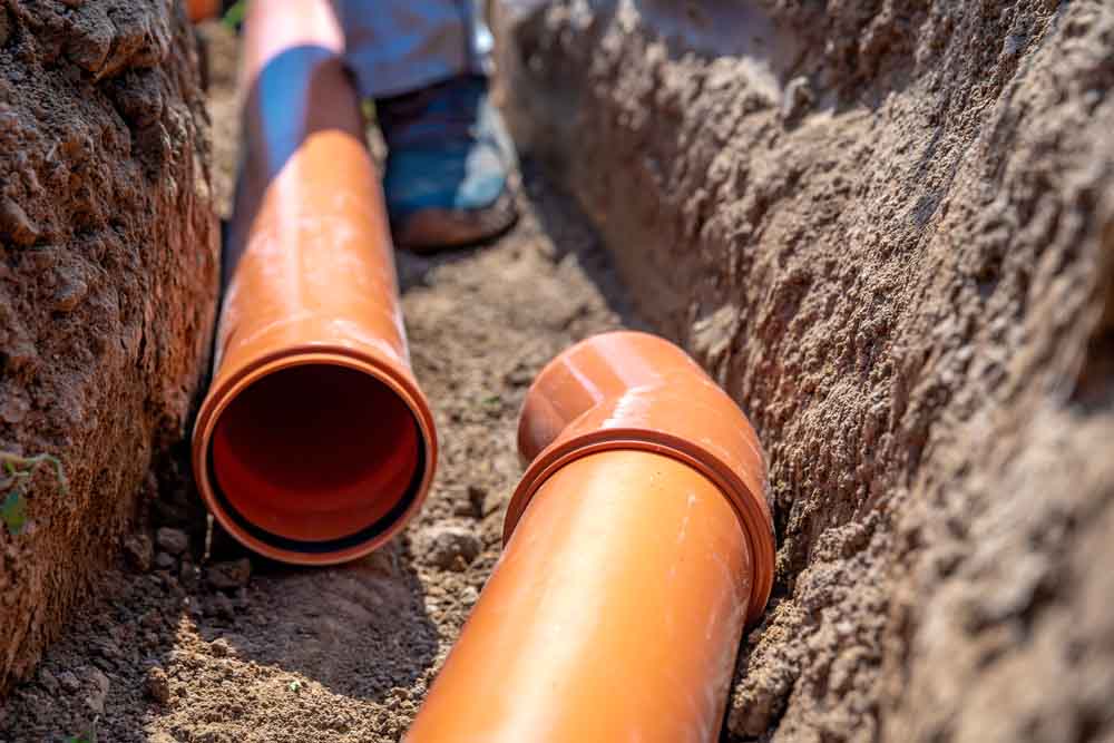 brand new sewer pipes