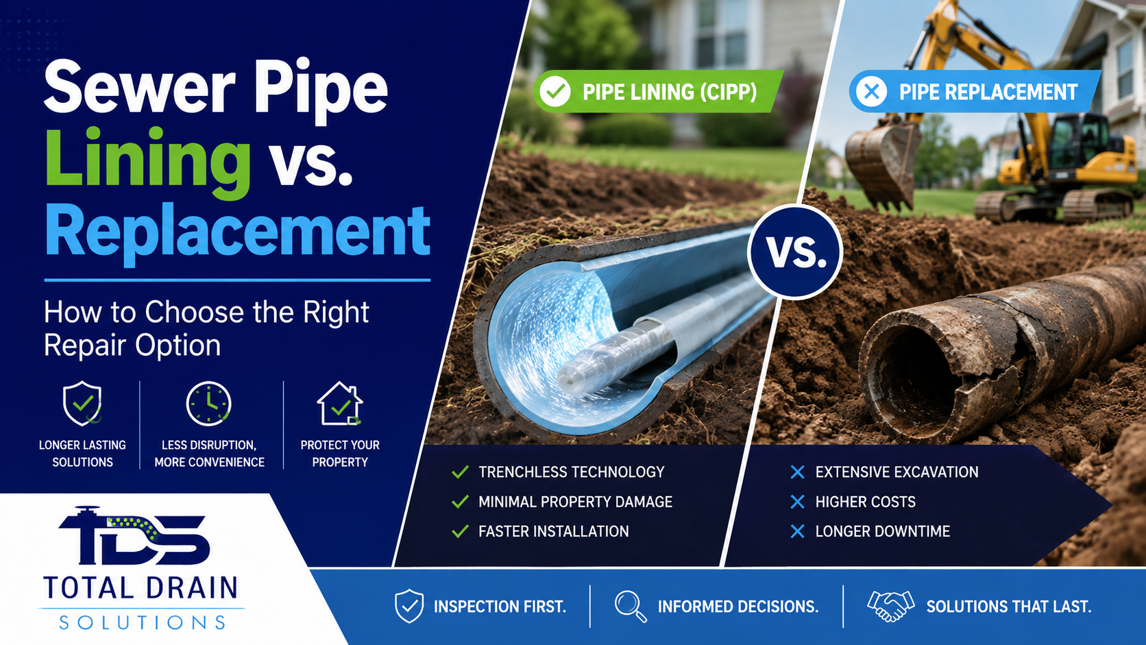 Sewer Pipe Lining vs. Replacement: A Homeowner’s Guide to Choosing the Right Repair
